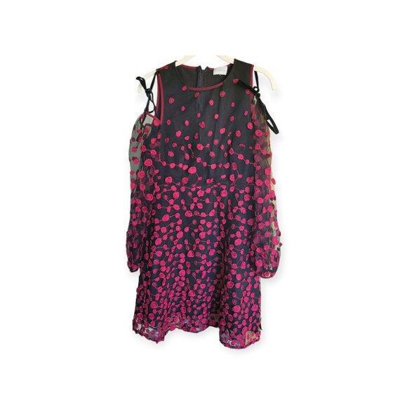 XS Foxiedox Embroidered Cut-Out Shoulder Dress - Picture 7 of 7